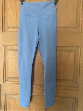 Athleta Ribbed High-Rise Leggings in Dusty Blue